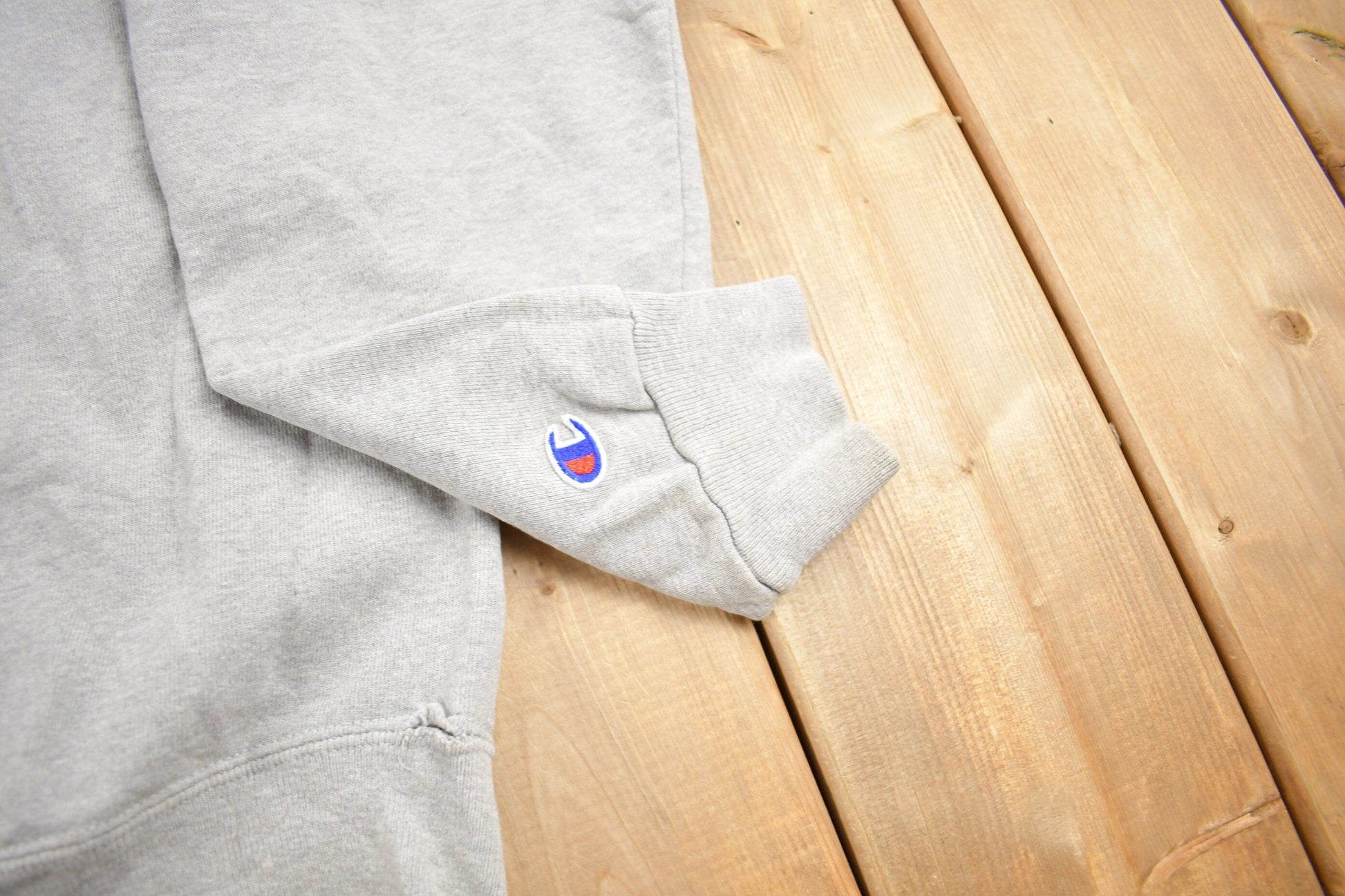 Vintage 1990s Champion Blank Grey Crewneck Sweatshirt Men's 2XL from propervintagecanada