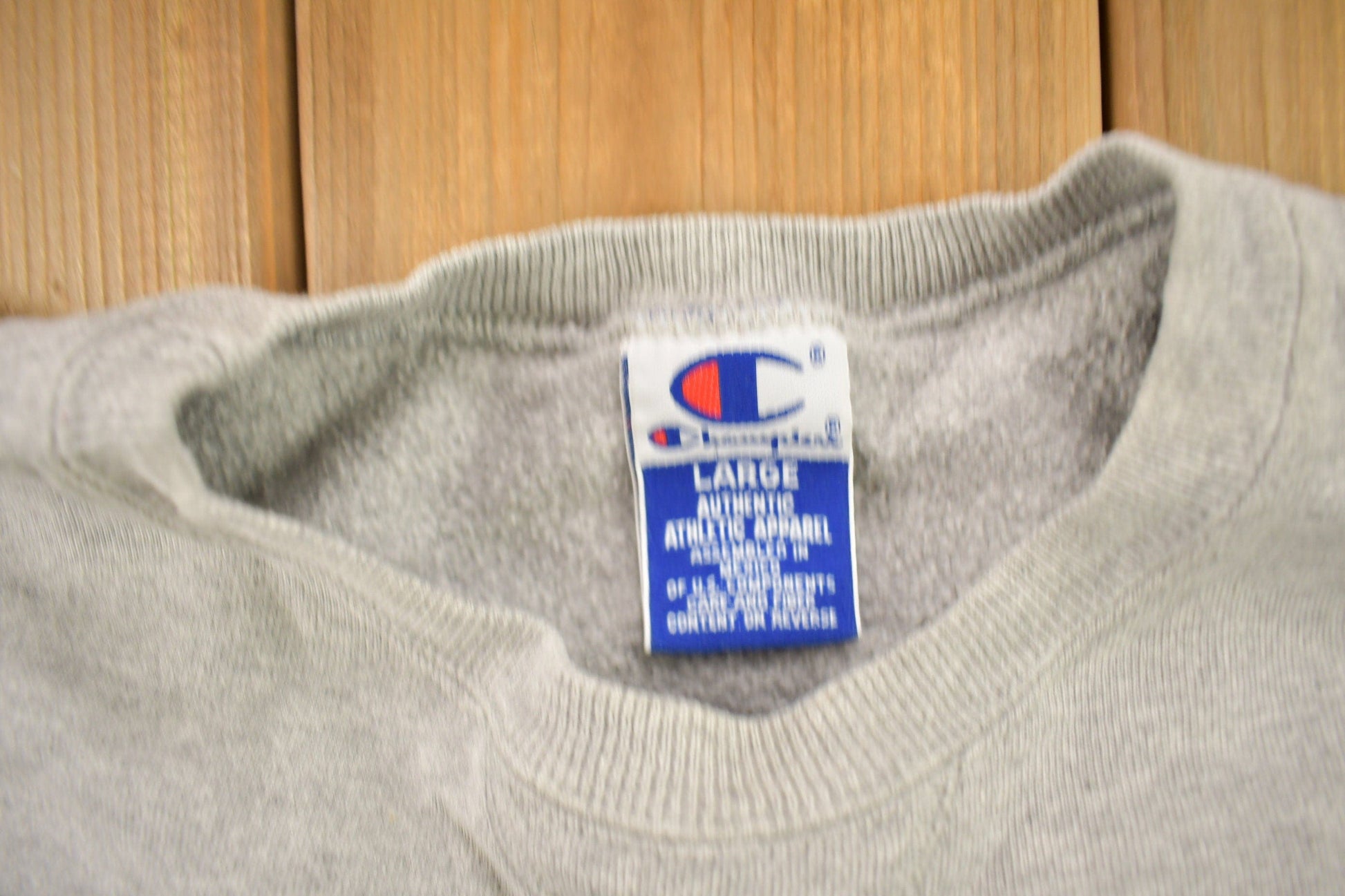 Vintage 1990s Champion Blank Grey Crewneck Sweatshirt Men's Medium from propervintagecanada