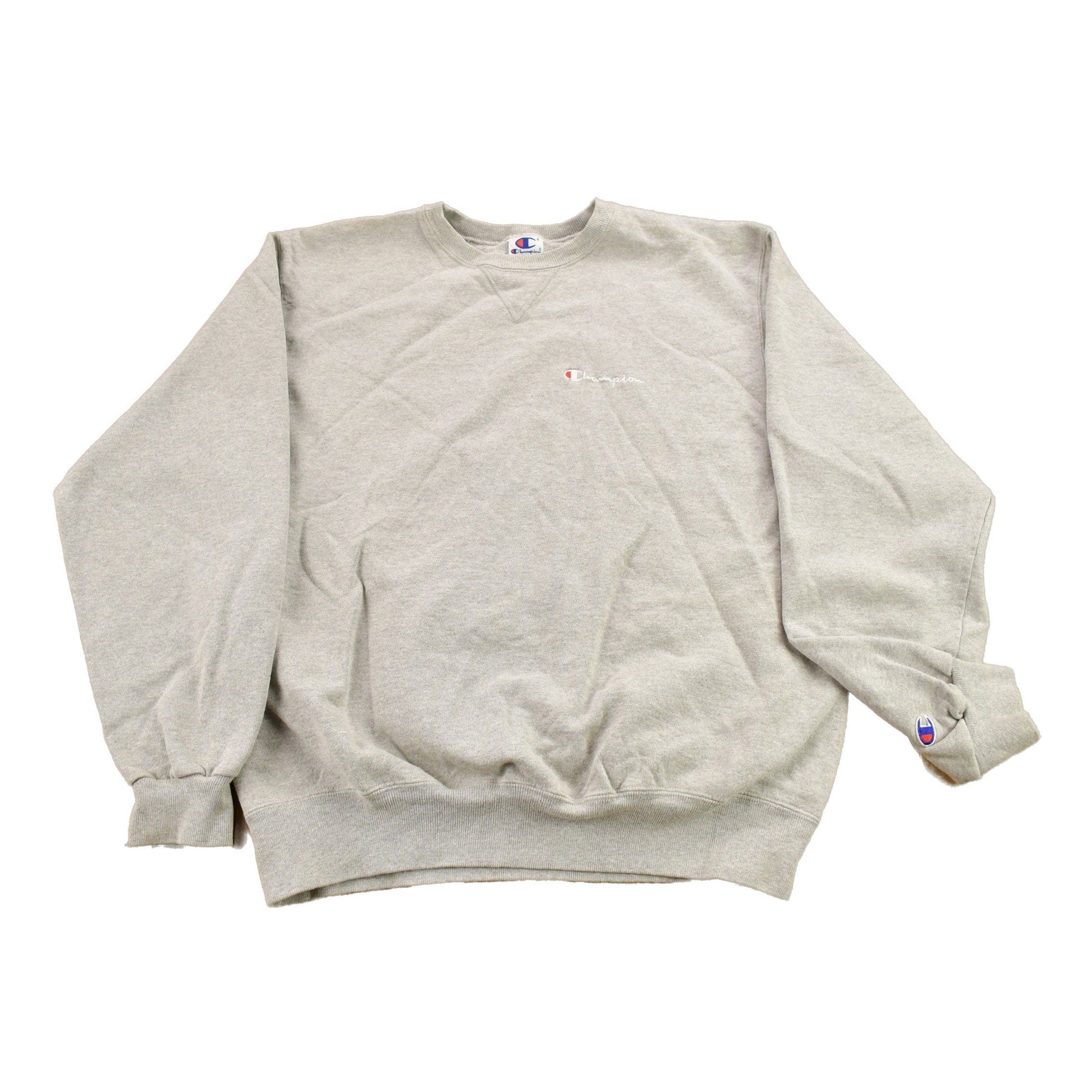 Vintage 1990s Champion Blank Grey Crewneck Sweatshirt Men's Medium from propervintagecanada