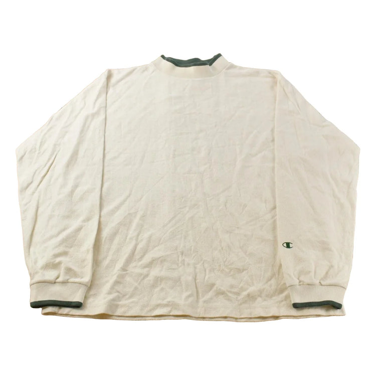 Vintage 1990s Champion Blank Mock Neck Long Sleeve Crewneck Shirt Men's XL from propervintagecanada
