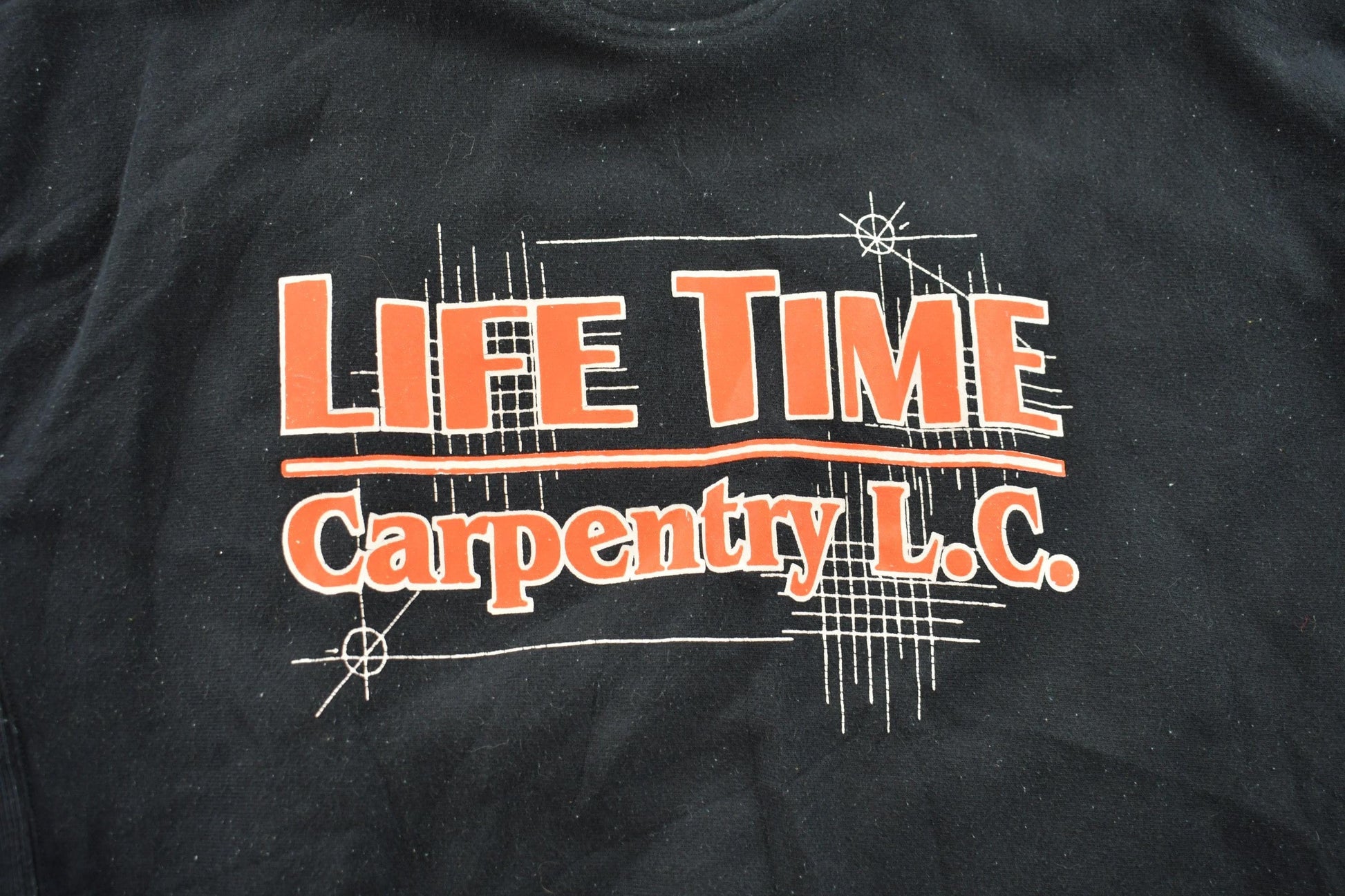 Vintage 1990s Champion Carpentry Hoodie Men's Large from propervintagecanada