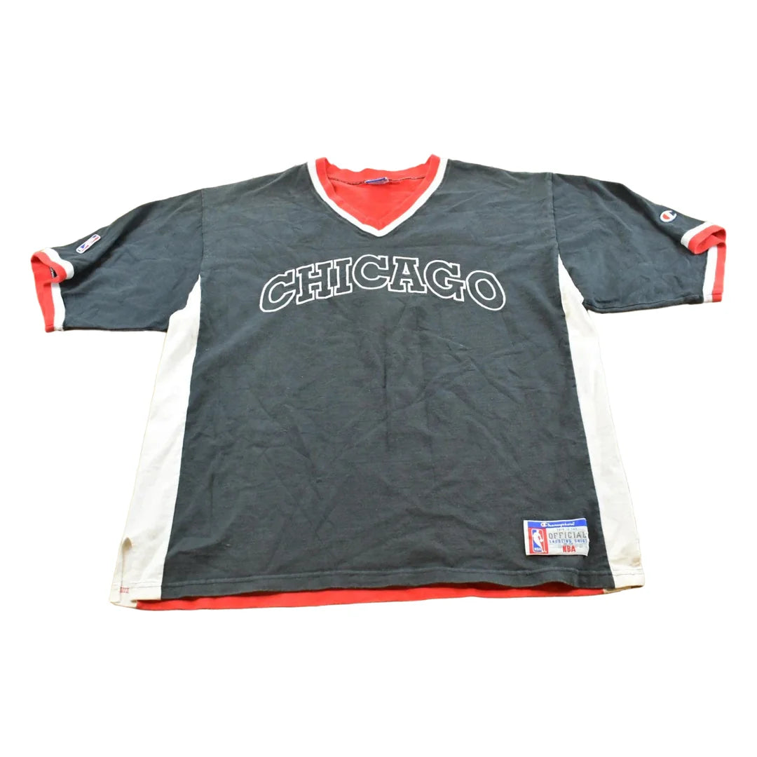 Vintage 1990s Champion Chicago Bulls NBA Basketball Shooting Shirt Men's 2XL / 90s Sportswear / Streetwear / Jordan / Made in USA from propervintagecanada