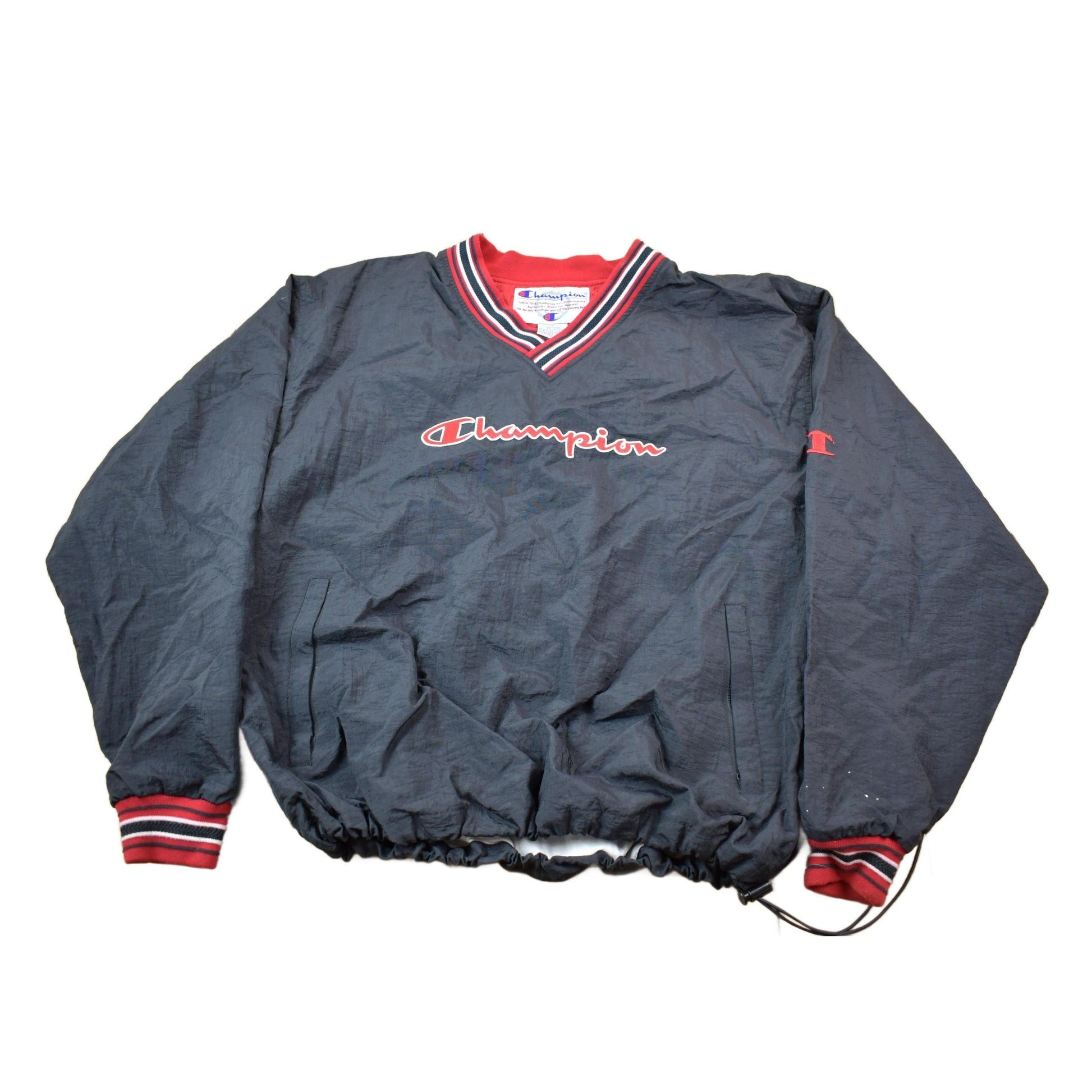 Vintage 1990s Champion Embroidered Spell Out Windbreaker Men's Large from propervintagecanada