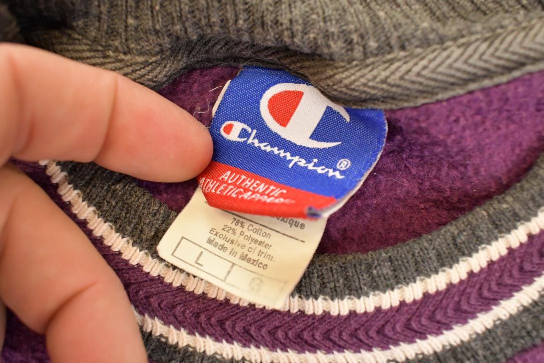 Vintage 1990s Champion Fleece Sweatshirt Men's L from propervintagecanada
