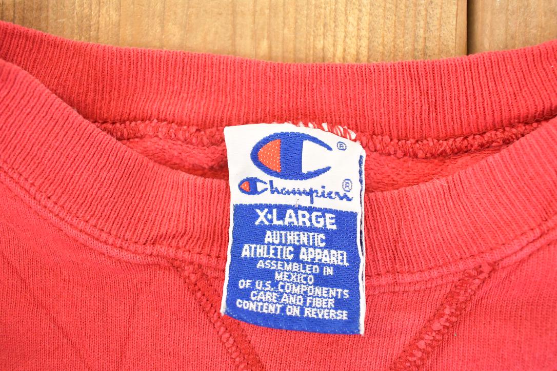 Vintage 1990s Champion Graphic Print Crewneck Sweatshirt Men's L from propervintagecanada