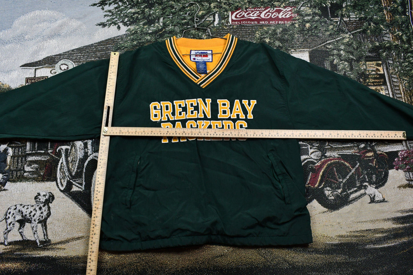 Vintage 1990s Champion Green Bay Packers Champion Pullover Windbreaker Men's Large