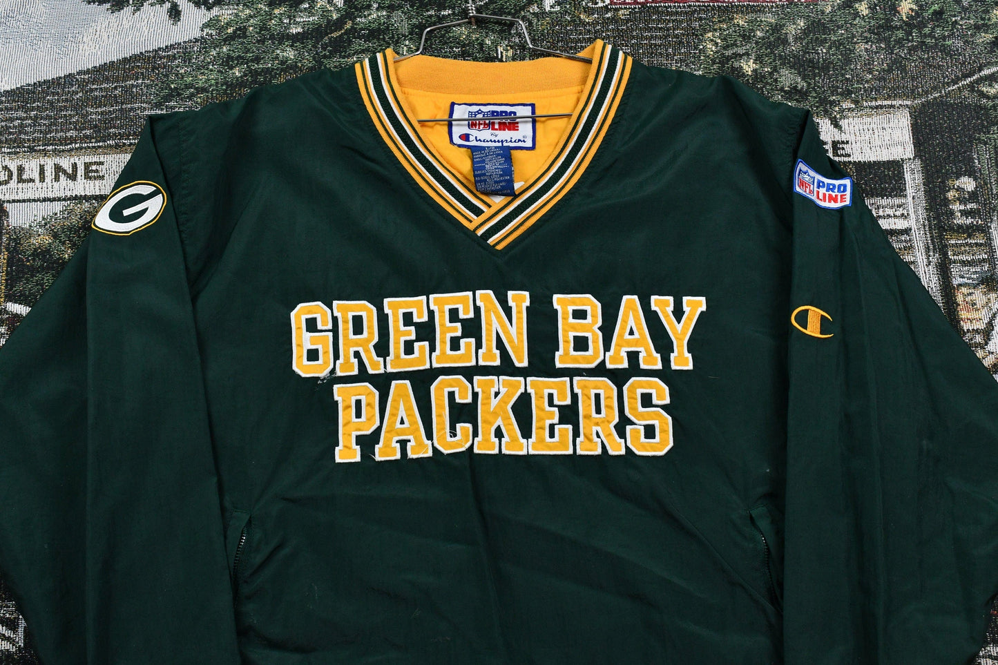 Vintage 1990s Champion Green Bay Packers Champion Pullover Windbreaker Men's Large