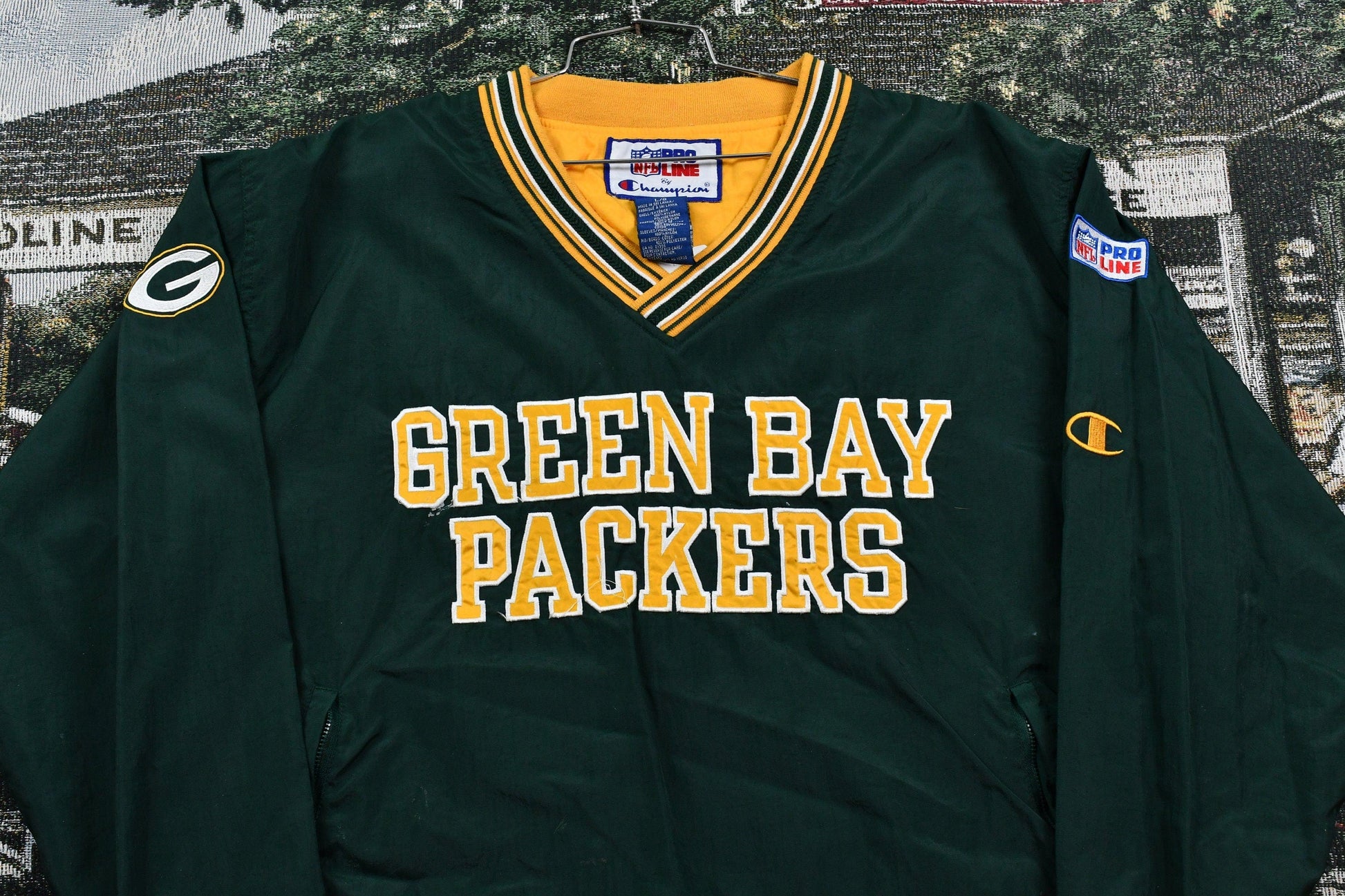 Vintage 1990s Champion Green Bay Packers Champion Pullover Windbreaker Men's Large