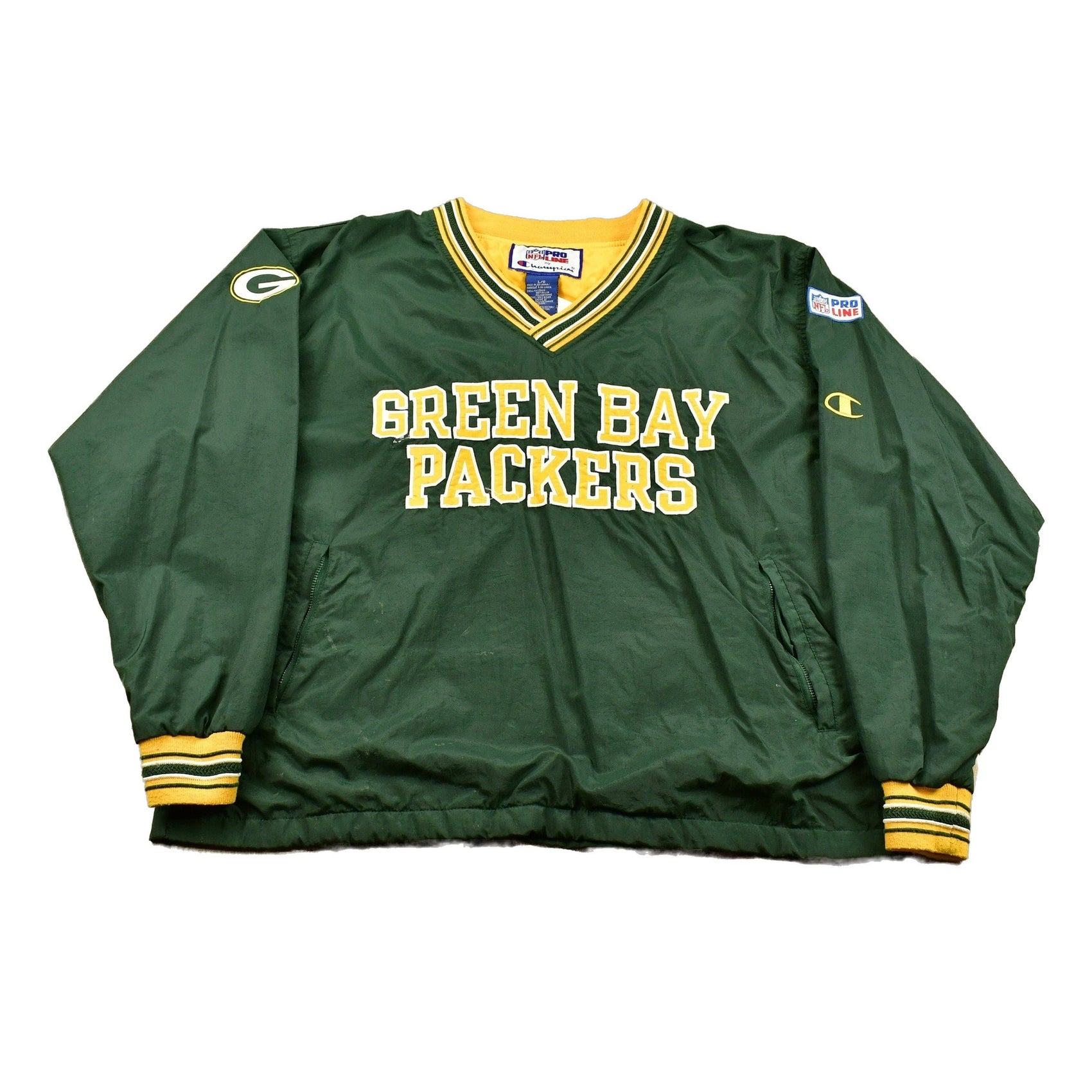 Vintage 1990s Champion Green Bay Packers Champion Pullover Windbreaker Men's Large