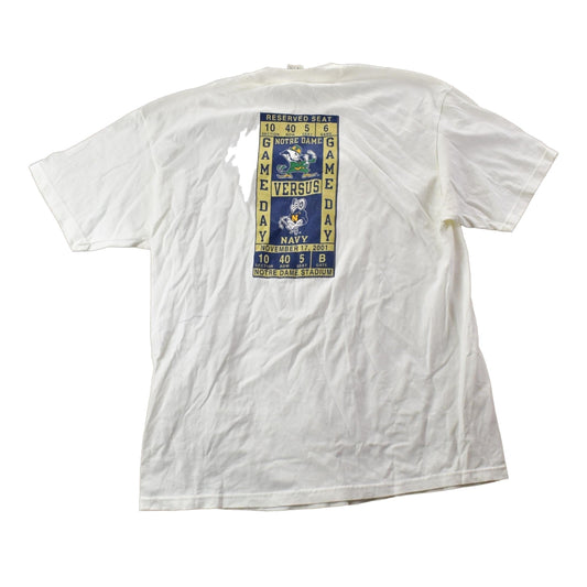 Vintage 1990s Champion Notre Dame Game Day NFL Graphic T-Shirt Men's XL