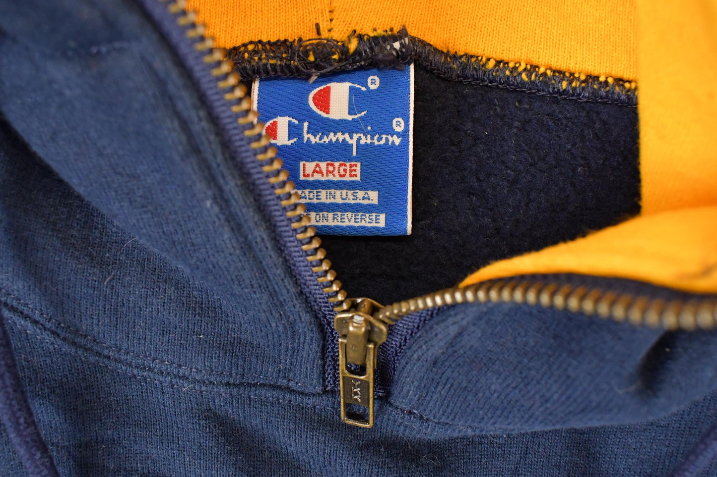 Vintage 1990s Champion Notre Dame University Quarter Zip Hoodie Sweater Men's M from propervintagecanada