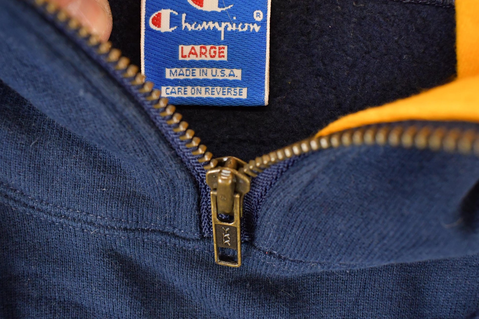 Vintage 1990s Champion Notre Dame University Quarter Zip Hoodie Sweater Men's M from propervintagecanada