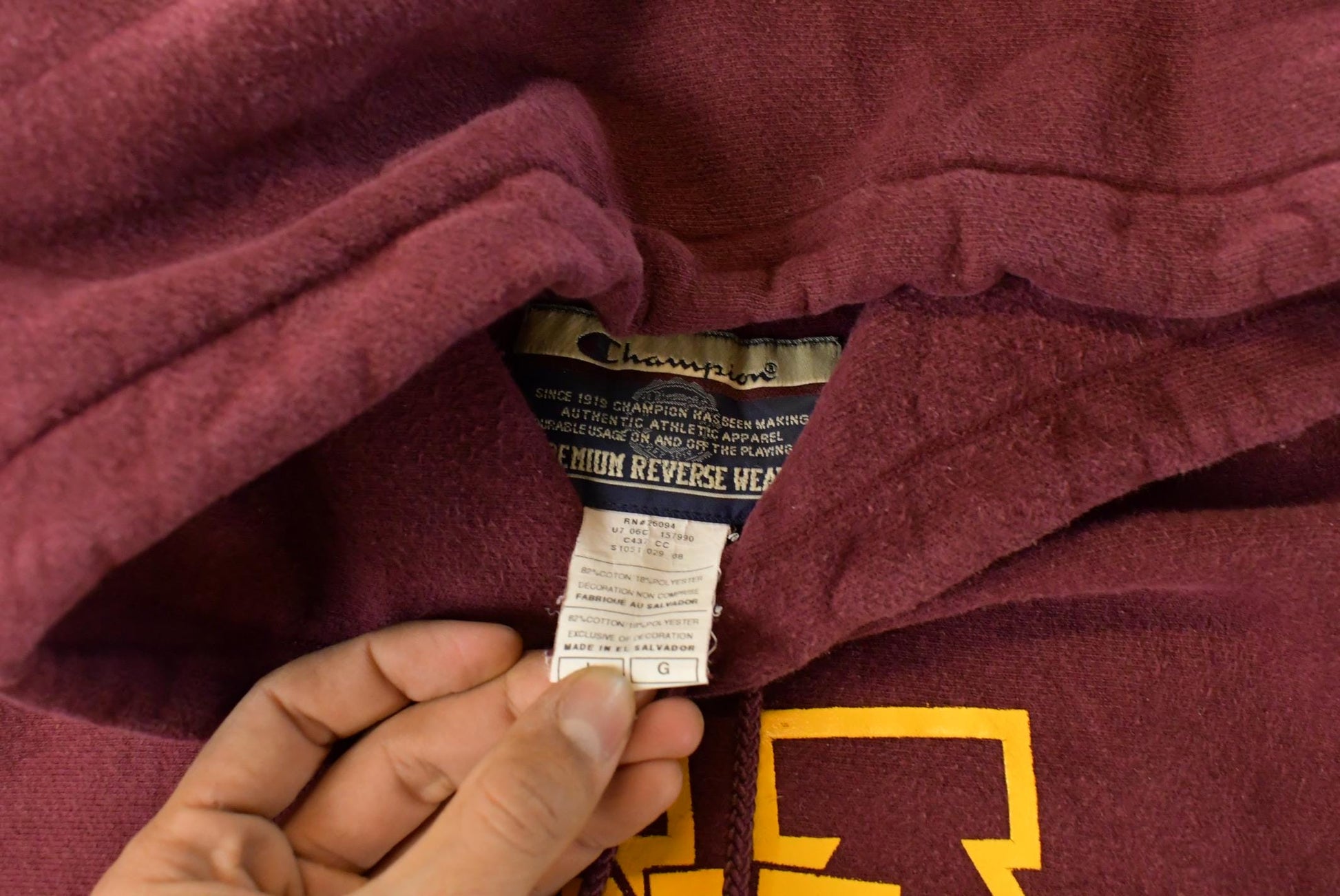 Vintage 1990s Champion Premium Reverse Weave University of Minnesota Track Hoodie Men's Large from propervintagecanada