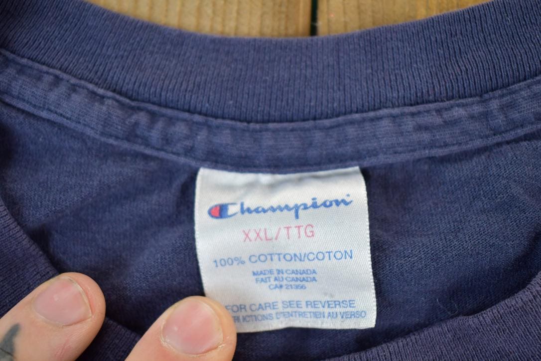 Vintage 1990s Champion Products Souvenir Single Stitch Graphic Print T-Shirt Men's 2XL