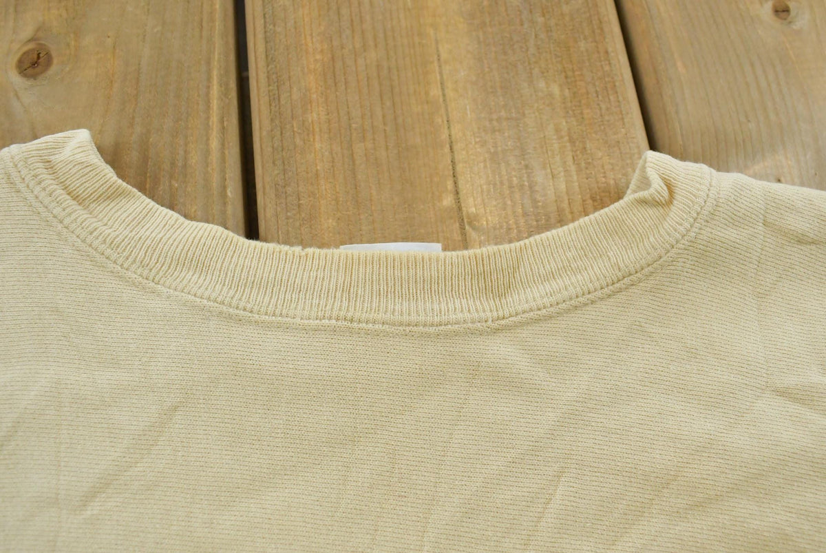 Vintage 1990s Champion Reverse Weave Beige Blank Sweatshirt Men's M / Made in USA / 90s Streetwear / Basic Layering Essential from propervintagecanada