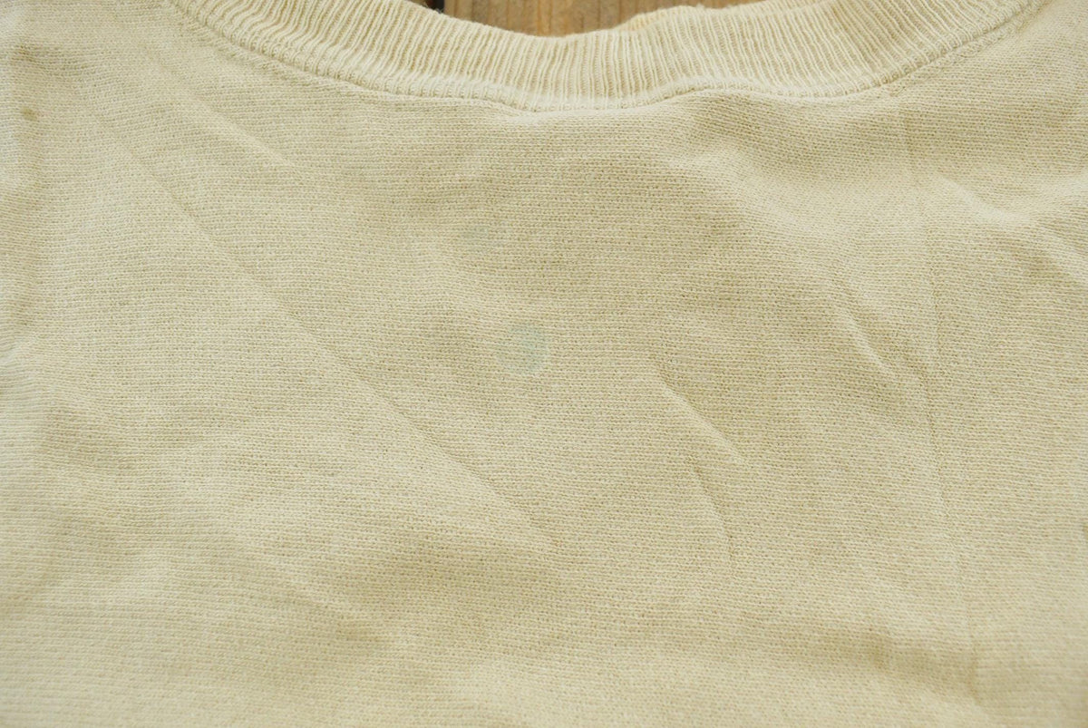 Vintage 1990s Champion Reverse Weave Beige Blank Sweatshirt Men's M / Made in USA / 90s Streetwear / Basic Layering Essential from propervintagecanada