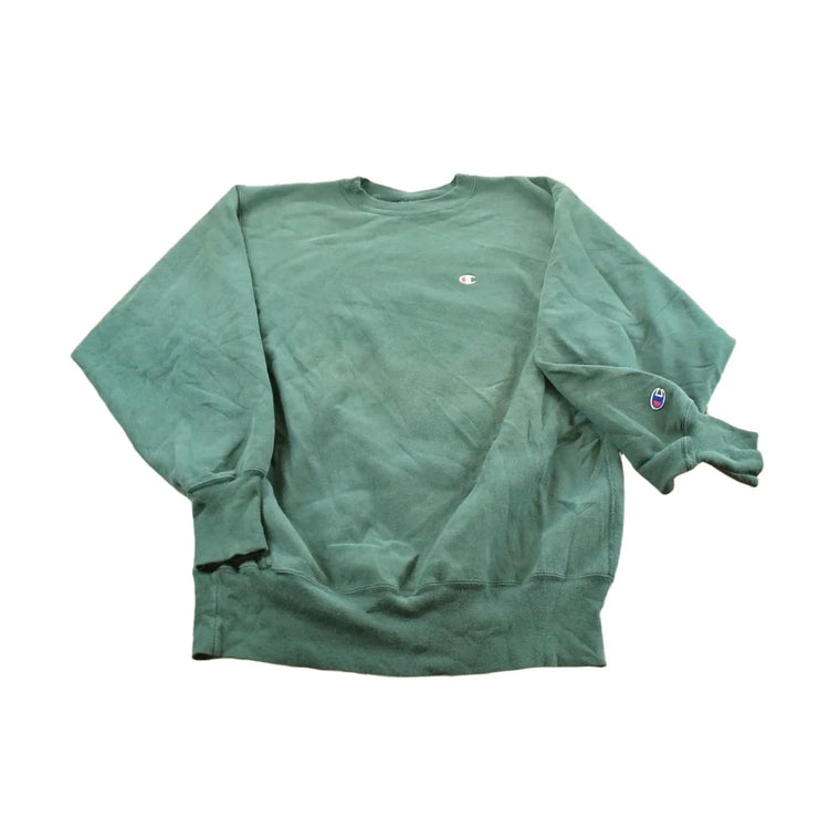 Vintage 1990s Champion Reverse Weave Blank Green Crewneck Sweatshirt Men's L from propervintagecanada