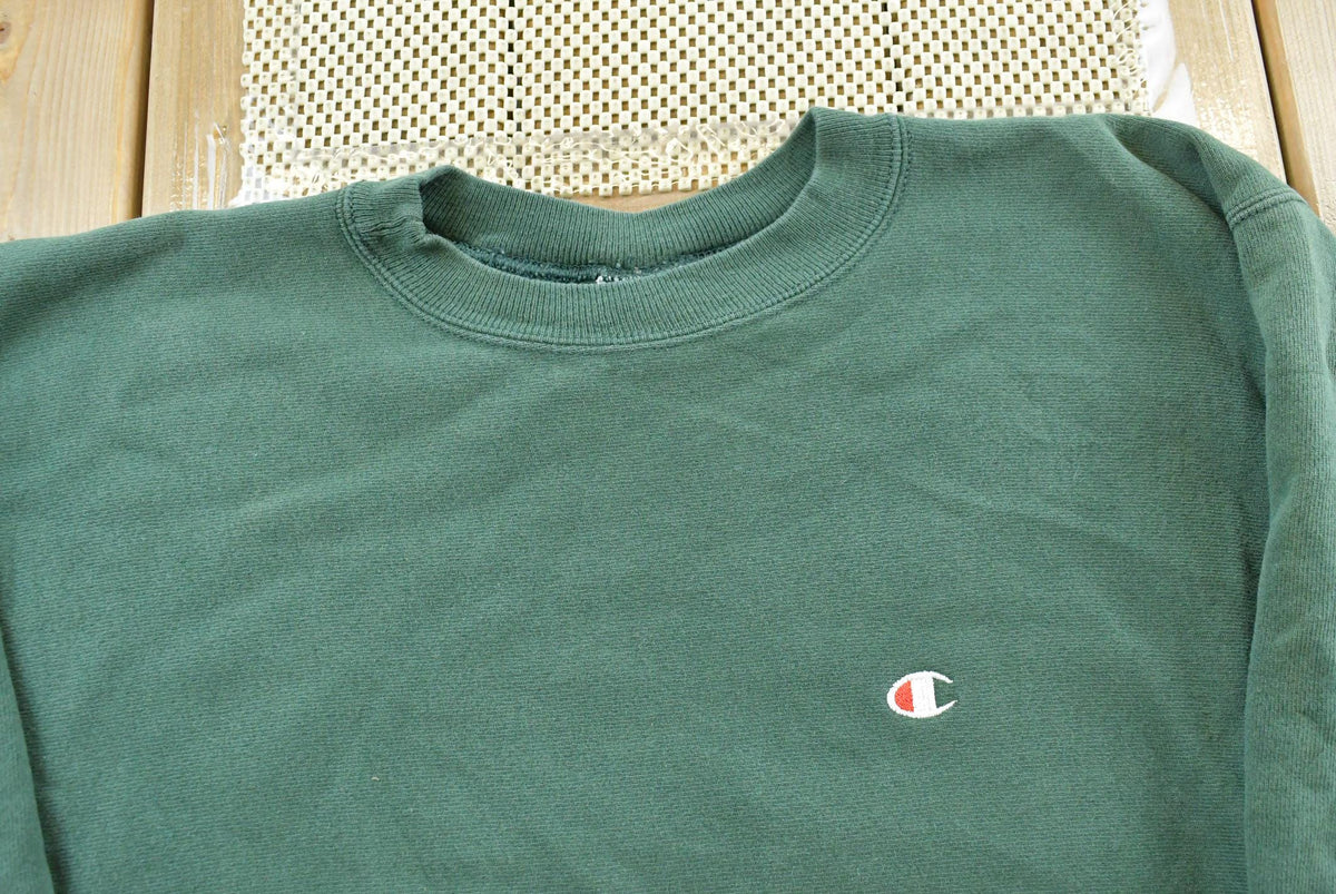 Vintage 1990s Champion Reverse Weave Blank Green Crewneck Sweatshirt Men's L from propervintagecanada
