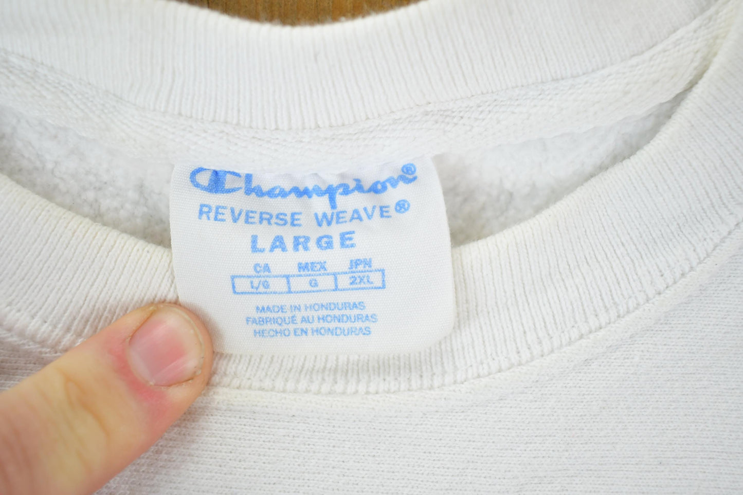 Vintage 1990s Champion Reverse Weave Boxy Crewneck Sweatshirt Men's Large from propervintagecanada