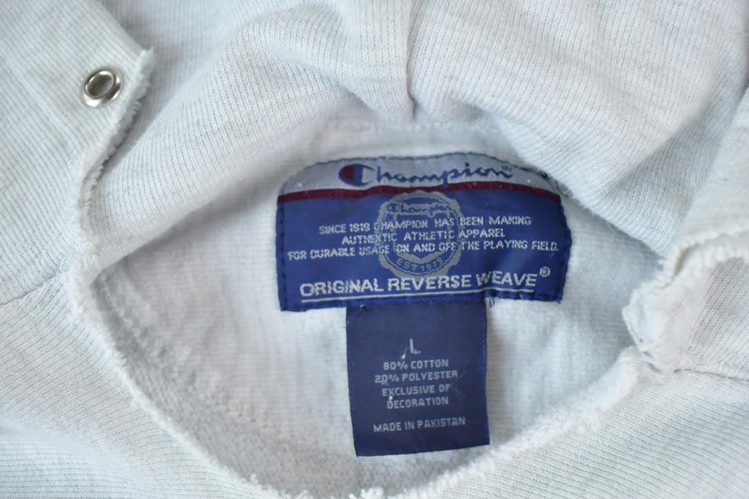 Vintage 1990s Champion Reverse Weave Bridgewater State University Hoodie Sweatshirt Men's Large from propervintagecanada