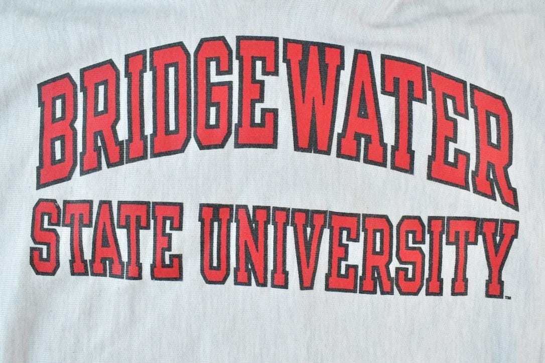 Vintage 1990s Champion Reverse Weave Bridgewater State University Hoodie Sweatshirt Men's Large from propervintagecanada