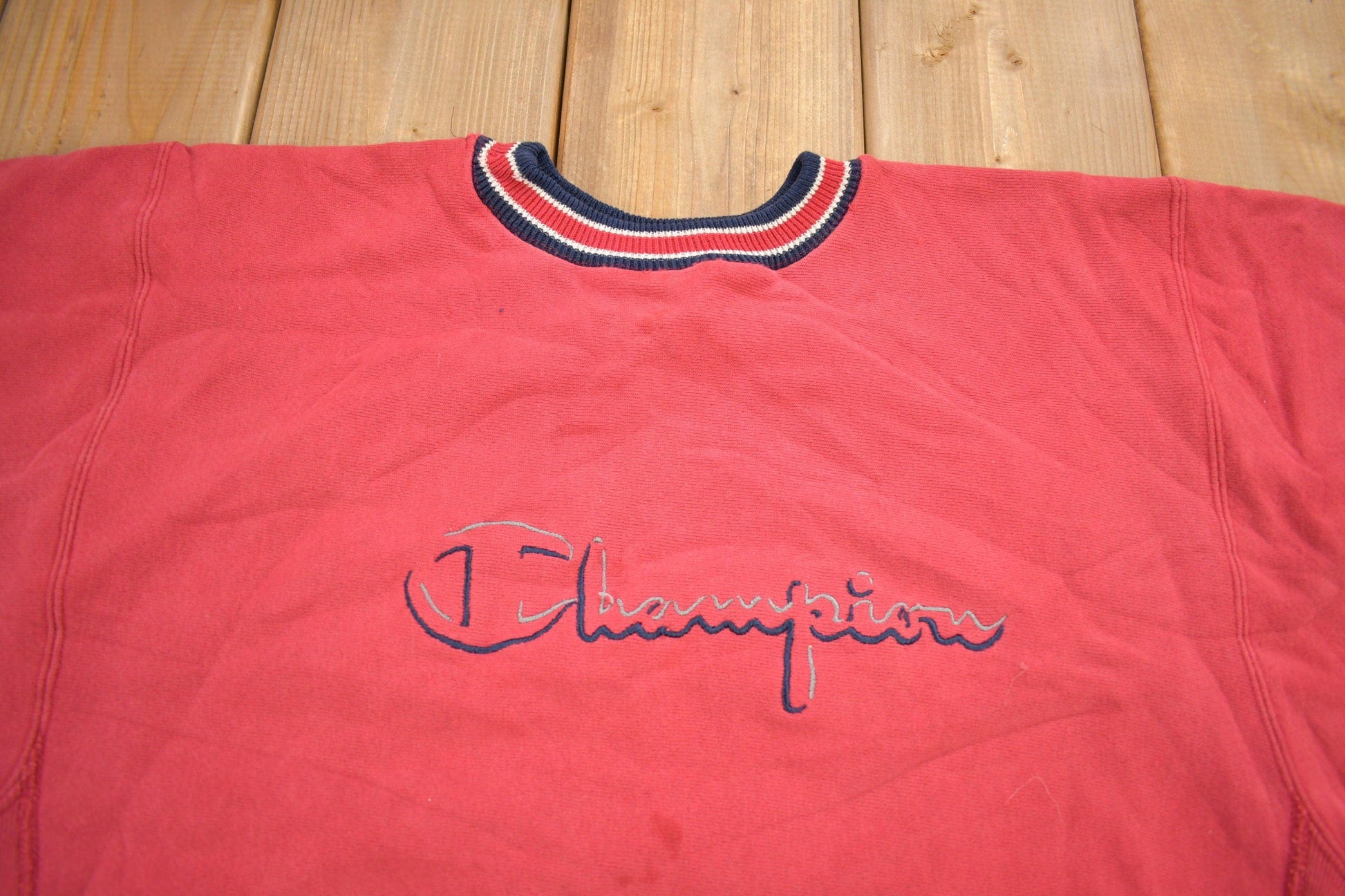 Vintage 1990s Champion Reverse Weave Embroidered Logo Crewneck Sweatshirt Men's Large from propervintagecanada