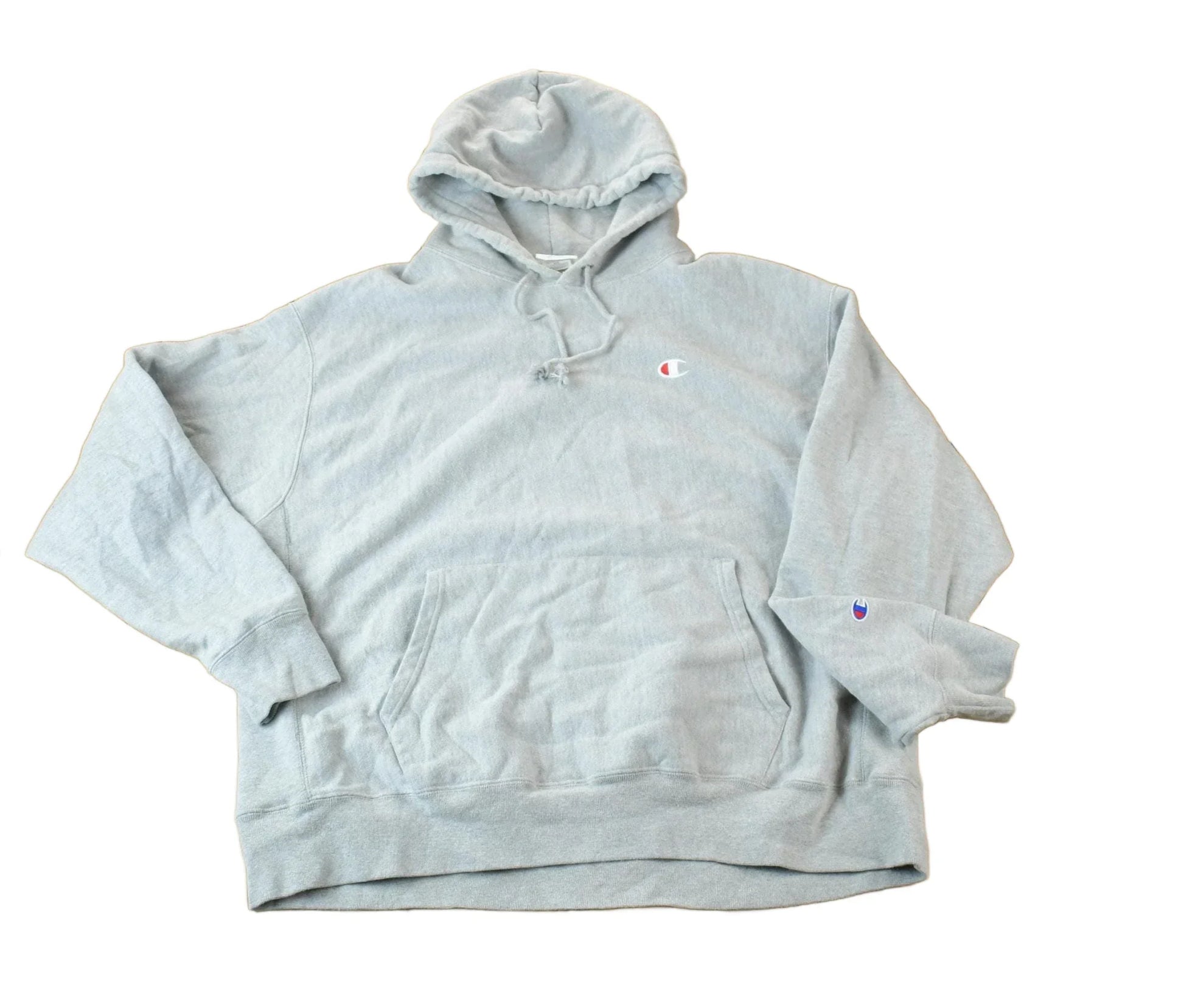 Vintage 1990s Champion Reverse Weave Heather Grey Hoodie Sweatshirt Men's 2XL from propervintagecanada