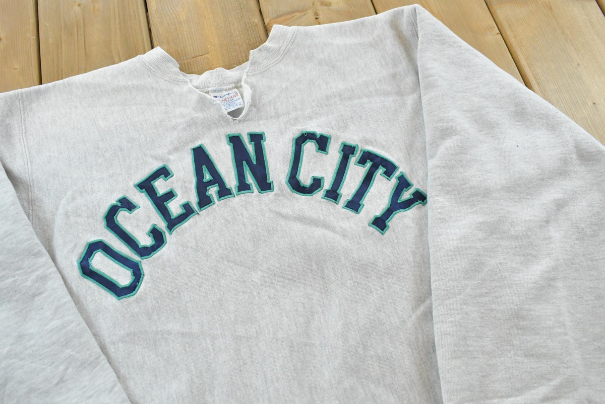 Vintage 1990s Champion Reverse Weave Ocean City New Jersey Maryland Crewneck Sweatshirt Men's M from propervintagecanada