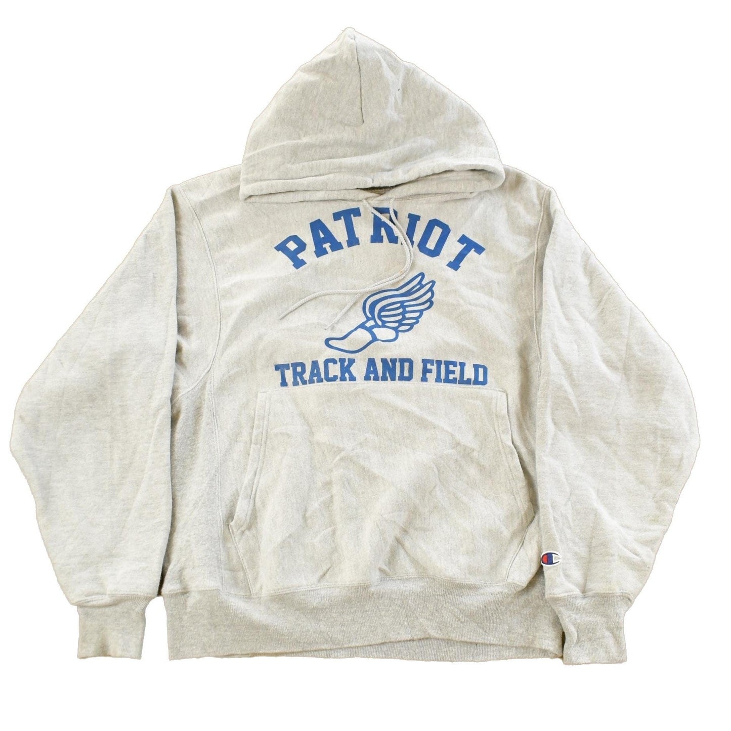Vintage 1990s Champion Reverse Weave Patriot Track & Field Hoodie Sweatshirt Men's Small from propervintagecanada