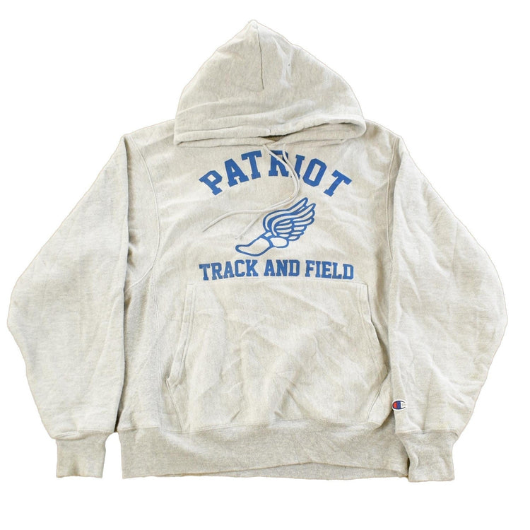 Vintage 1990s Champion Reverse Weave Patriot Track & Field Hoodie Sweatshirt Men's Small from propervintagecanada