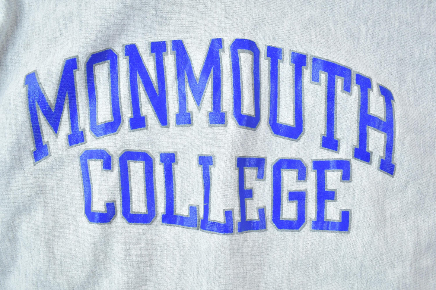 Vintage 1990s Champion Reverse Weave Warm Up Monmouth College Hoodie Sweatshirt Men's XL from propervintagecanada