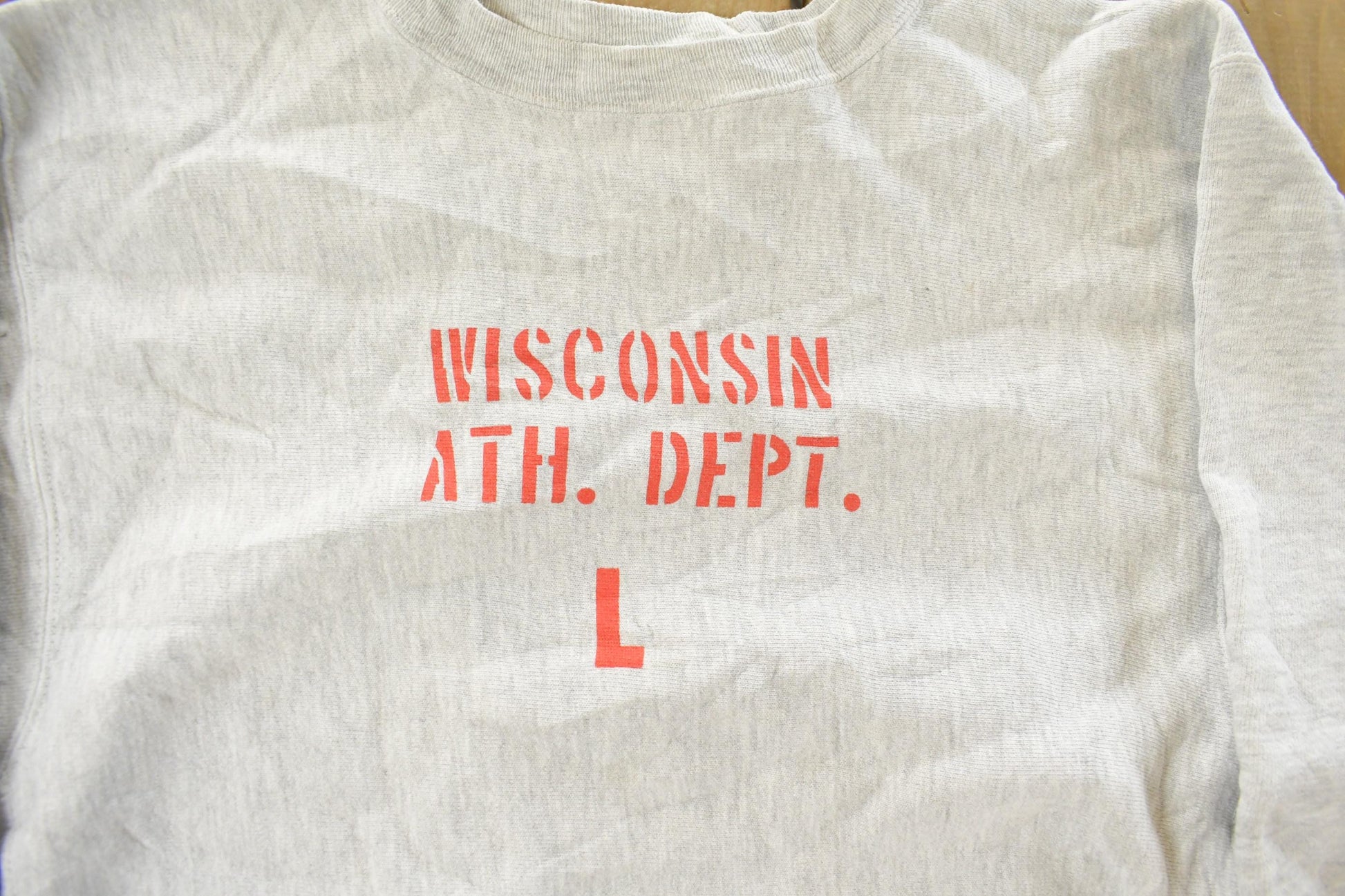 Vintage 1990s Champion Reverse Weave Wisconsin Ath. Dept Crewneck Sweatshirt Men's Large from propervintagecanada