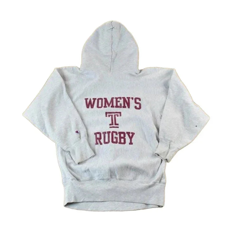 Vintage 1990s Champion Reverse Weave Women's Rugby Hoodie Sweatshirt from propervintagecanada