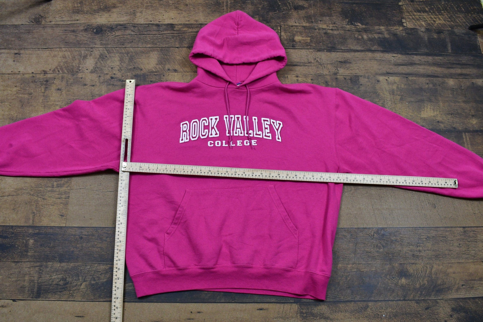 Vintage 1990s Champion Rock Valley College Hoodie Men's XL from propervintagecanada