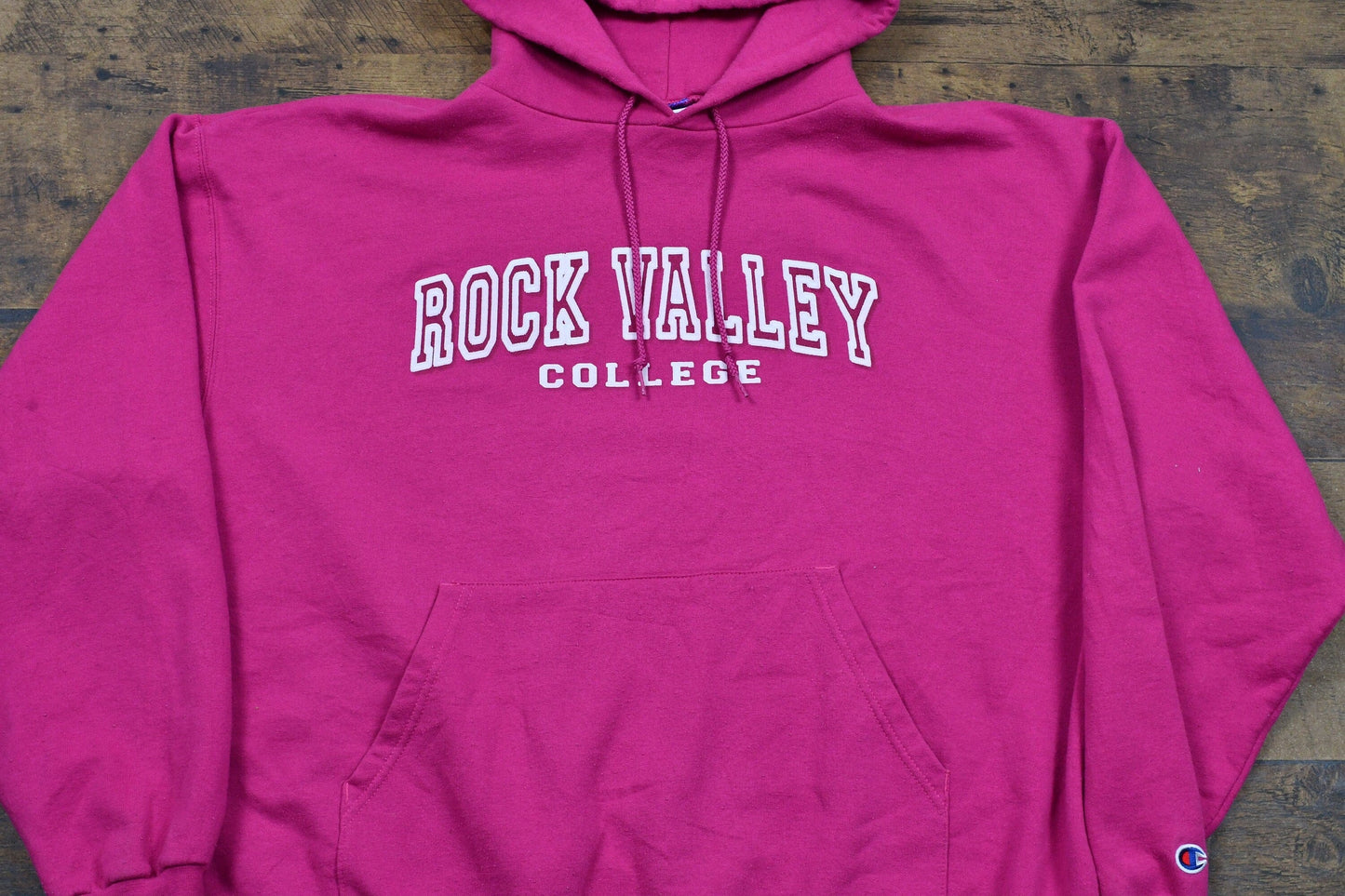 Vintage 1990s Champion Rock Valley College Hoodie Men's XL from propervintagecanada