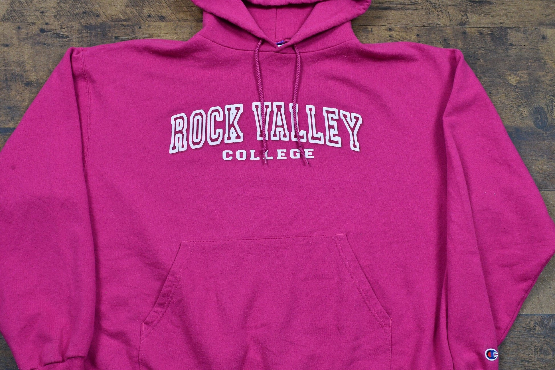 Vintage 1990s Champion Rock Valley College Hoodie Men's XL from propervintagecanada