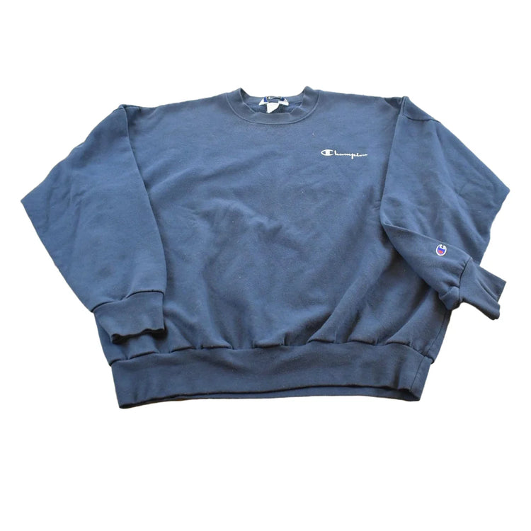 Vintage 1990s Champion Script Logo Crewneck Sweatshirt Men's 2XL from propervintagecanada