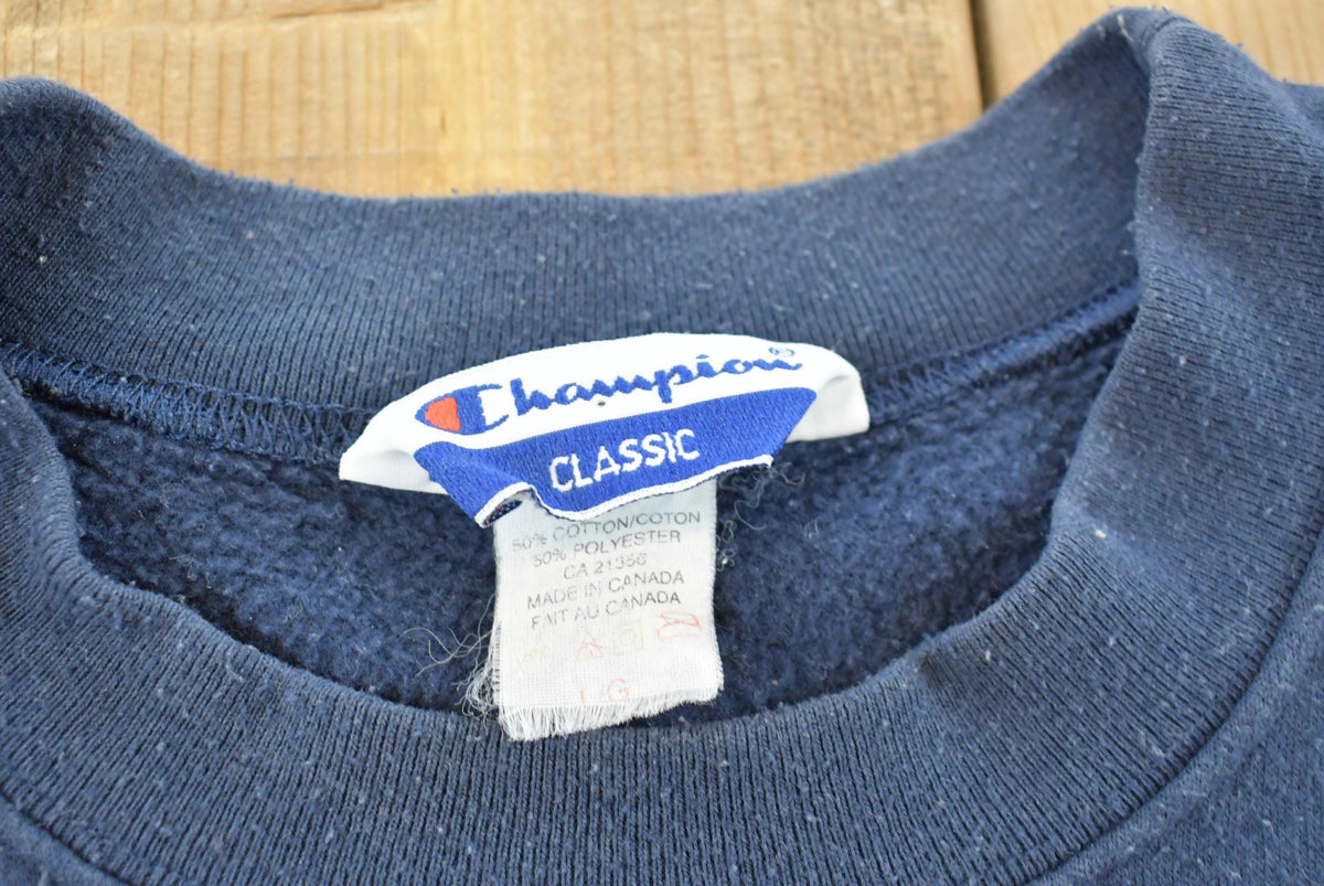 Vintage 1990s Champion Script Logo Crewneck Sweatshirt Men's 2XL from propervintagecanada