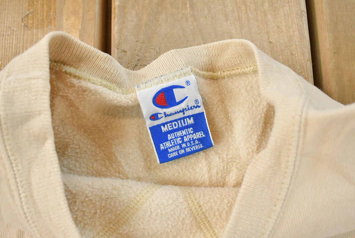Vintage 1990s Champion Script Logo Crewneck Sweatshirt Men's M from propervintagecanada
