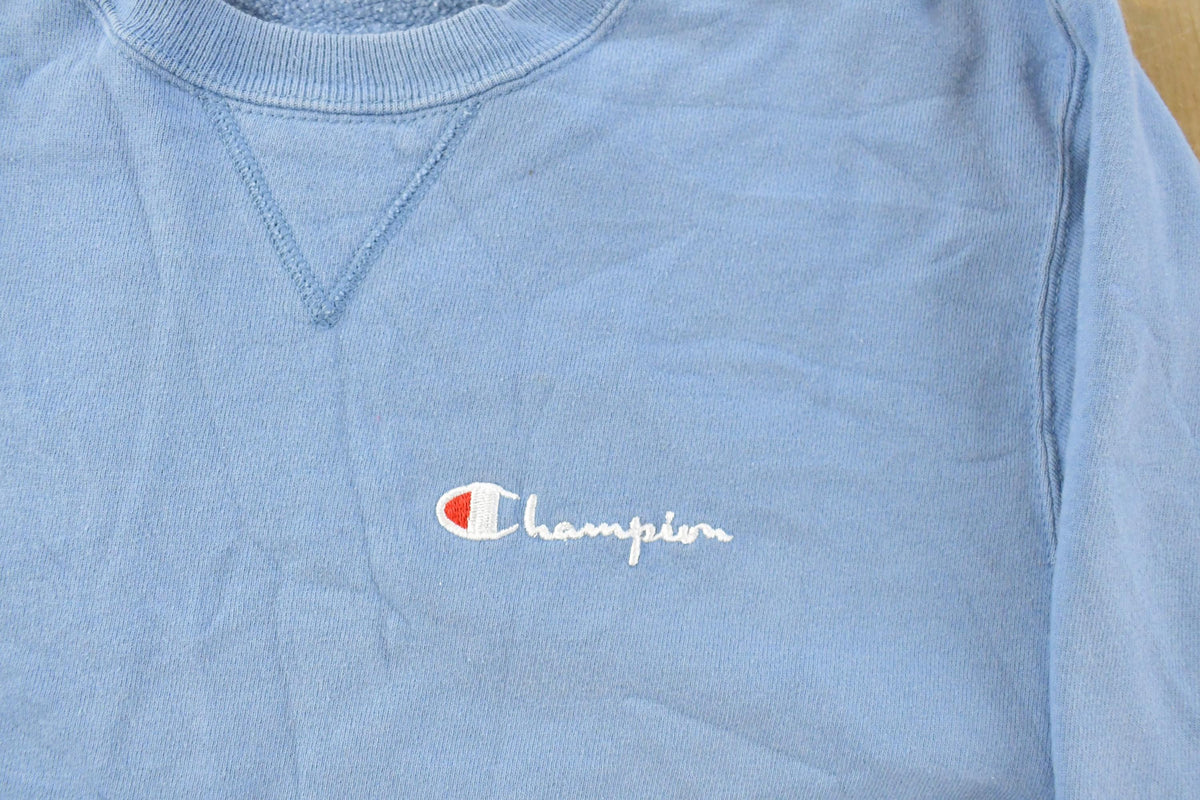 Vintage 1990s Champion Script Logo Crewneck Sweatshirt Mens Medium from propervintagecanada