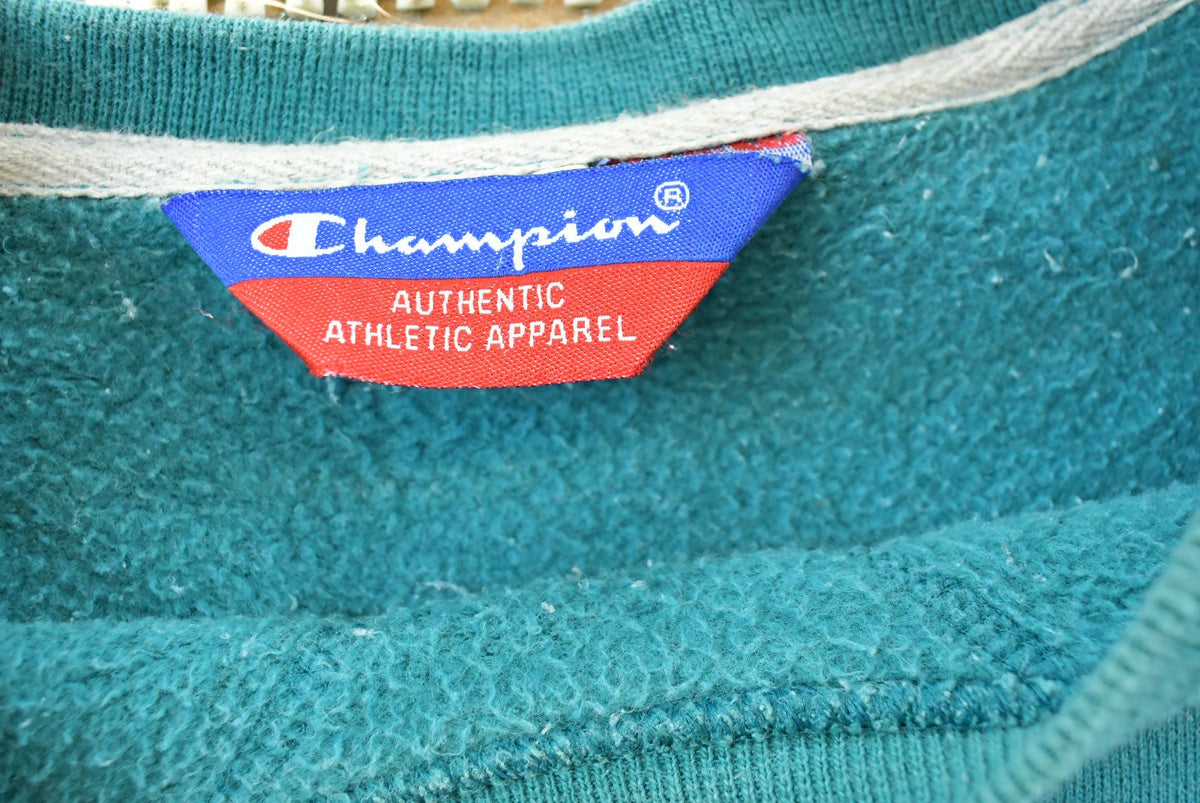 Vintage 1990s Champion Spellout Crewneck Sweatshirt Men's L from propervintagecanada