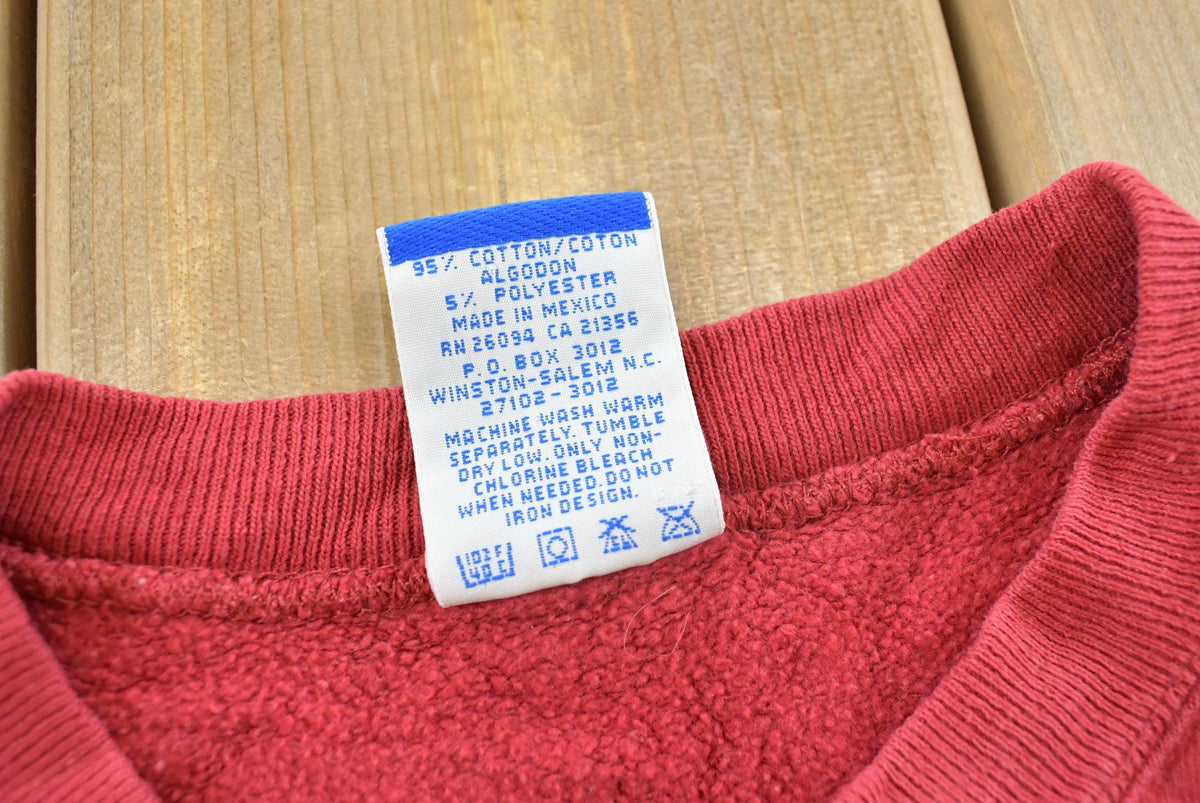Vintage 1990s Champion Spellout Crewneck Sweatshirt Men's XL / 90s Streetwear / Blank Red Sweater / Athleisure / Street Style from propervintagecanada