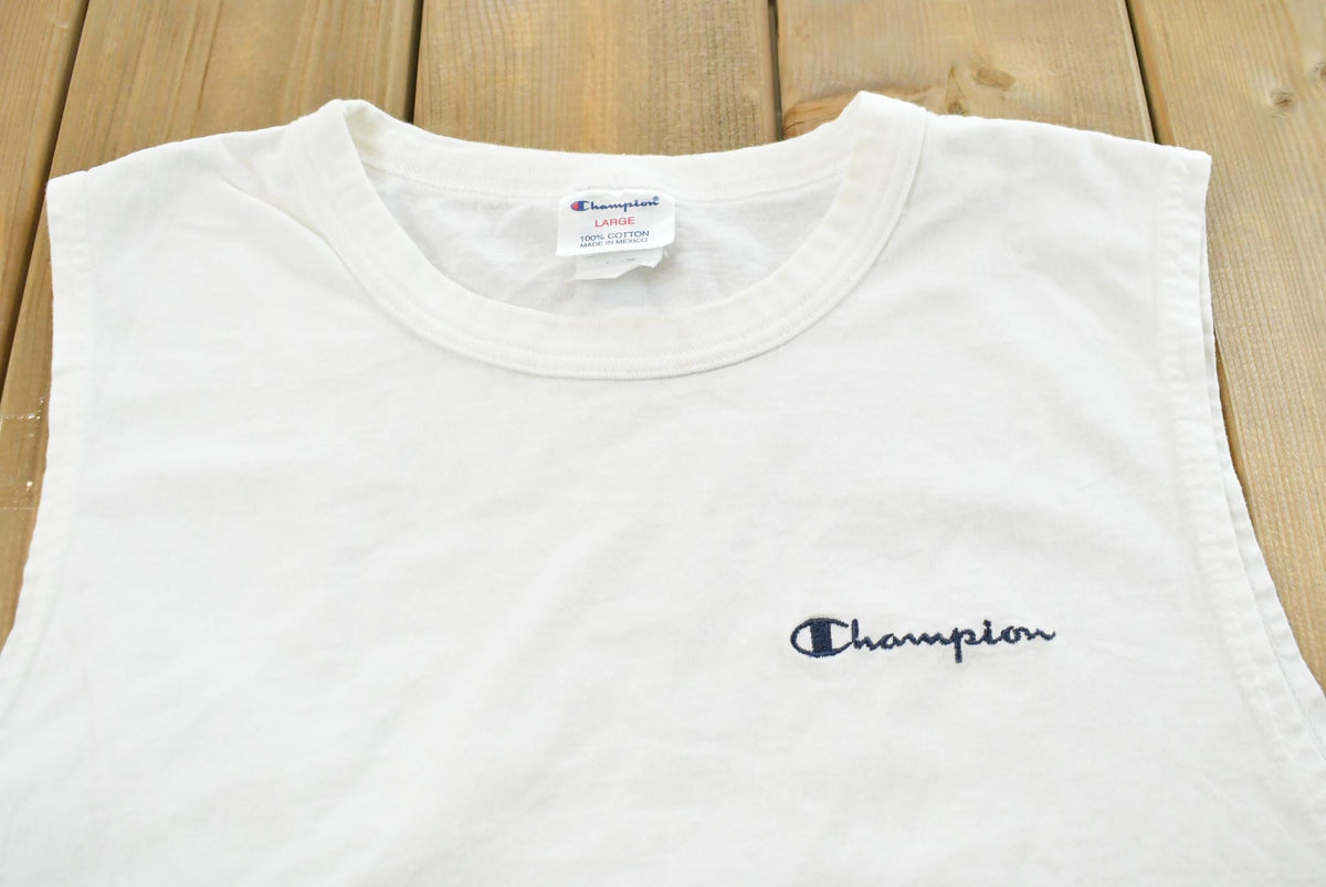 Vintage 1990s Champion Spellout Tank Top Men's L from propervintagecanada