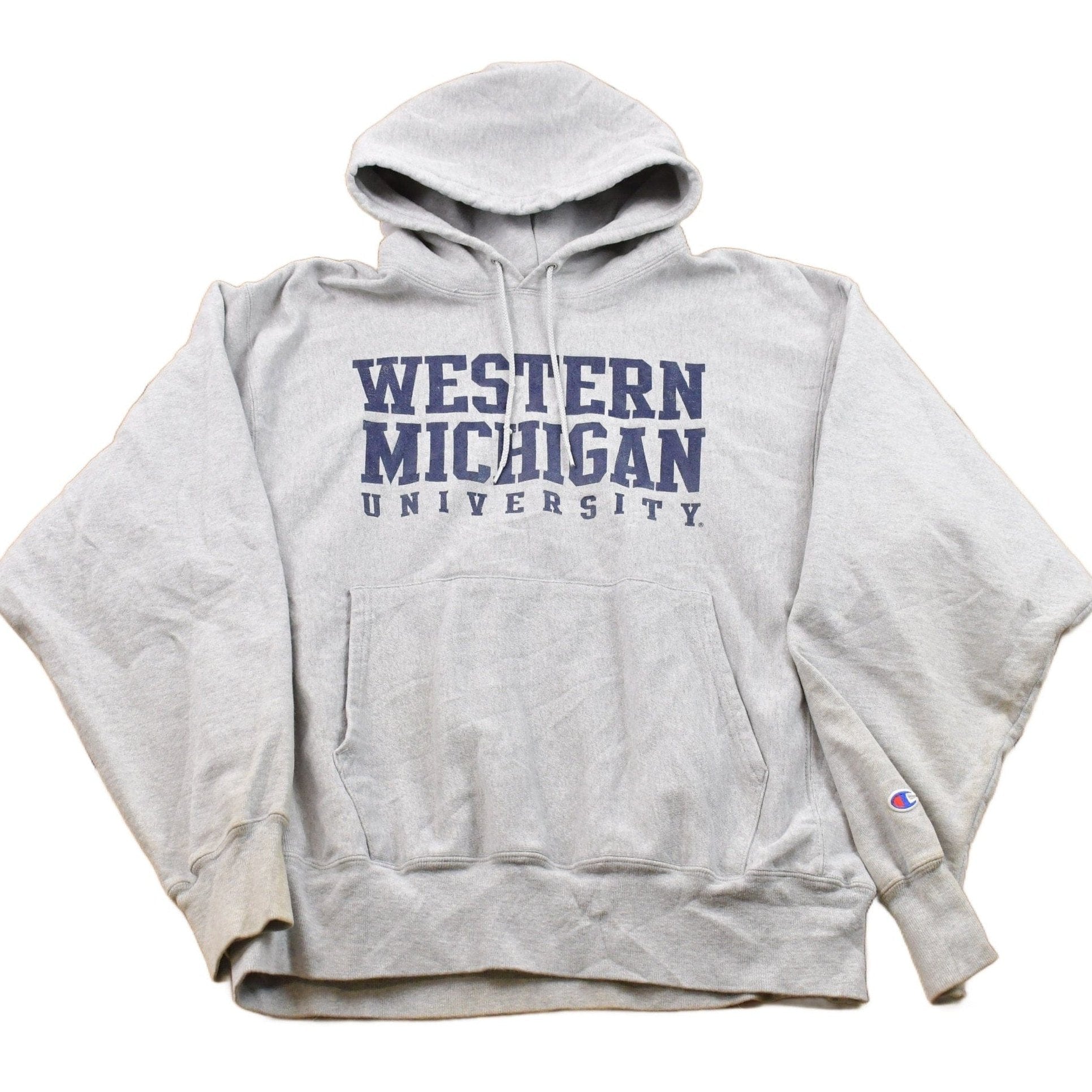 Vintage 1990s Champion Western Michigan University Hooded SweatshirtMen's Medium from propervintagecanada