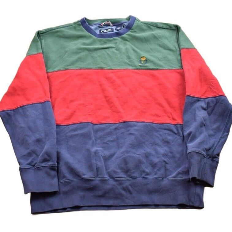 Vintage 1990s Chaps Color Block Crewneck Sweatshirt from propervintagecanada