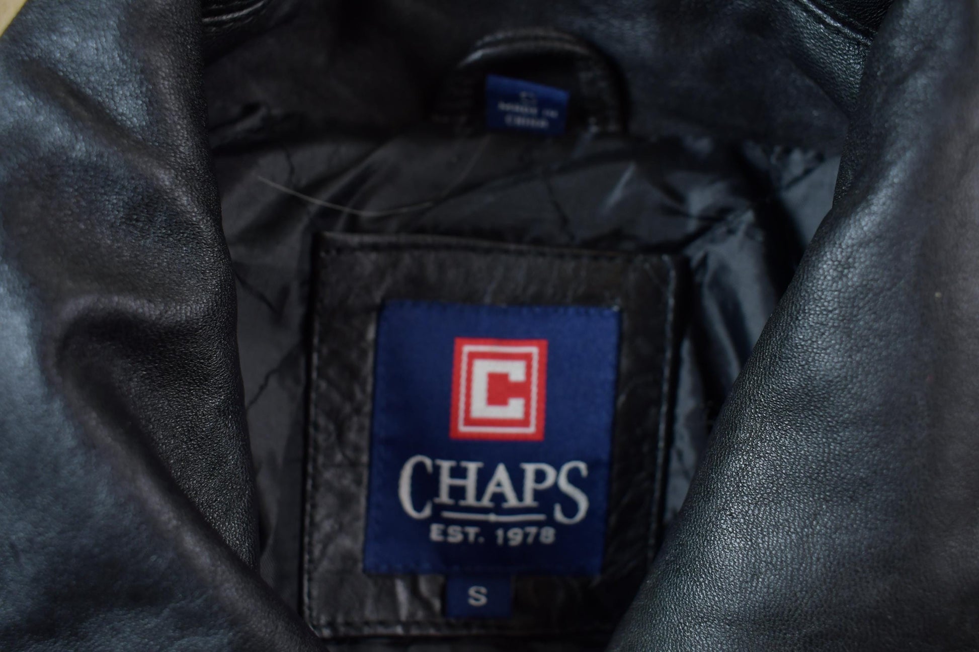 Vintage 1990s Chaps Leather Zip Up Jacket Men's Medium from propervintagecanada