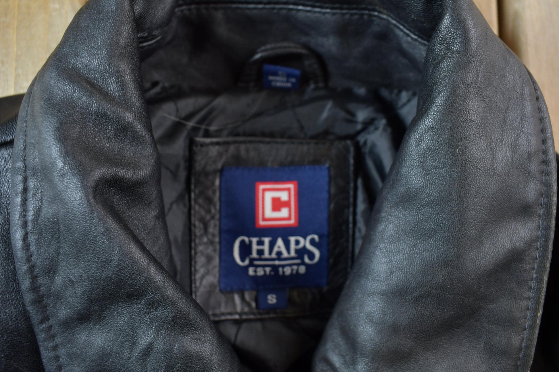 Vintage 1990s Chaps Leather Zip Up Jacket Men's Medium from propervintagecanada