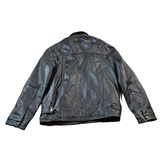 Vintage 1990s Chaps Leather Zip Up Jacket Men's Medium