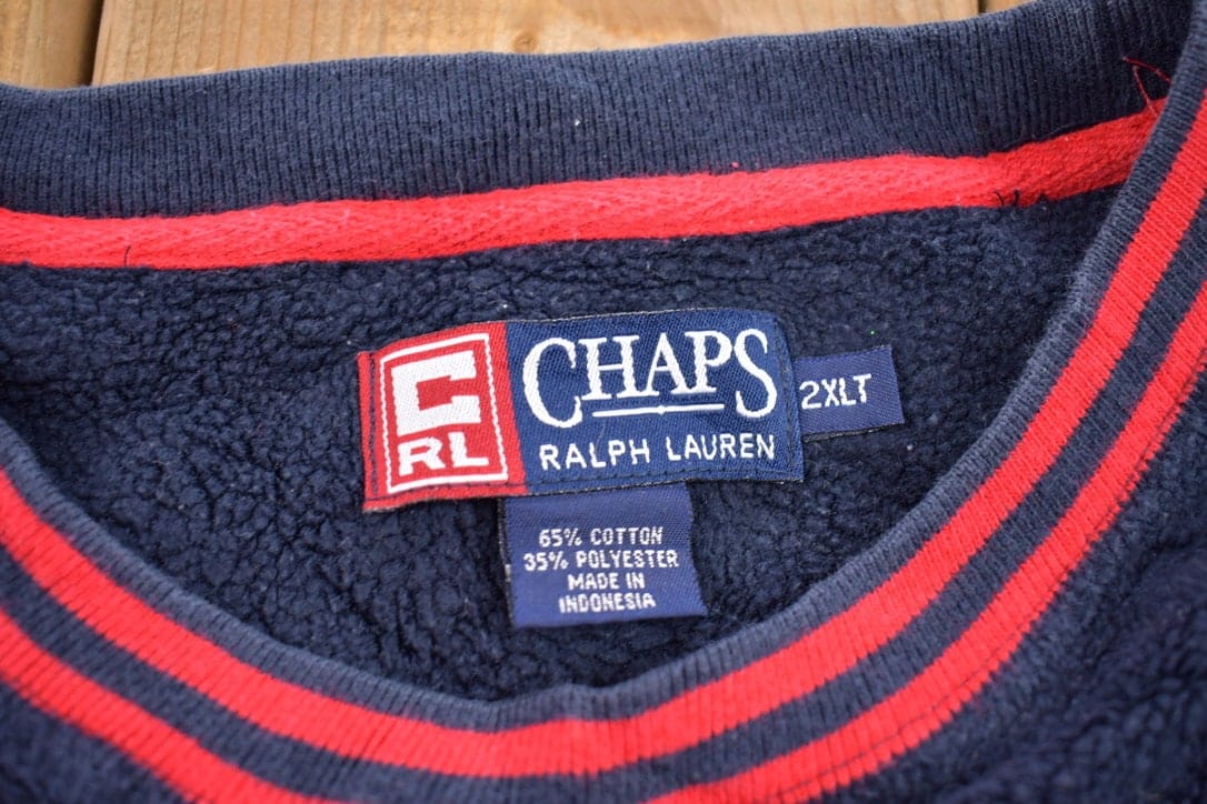 Vintage 1990s Chaps Ralph Lauren Blank Crewneck Sweatshirt Men's 2XL from propervintagecanada