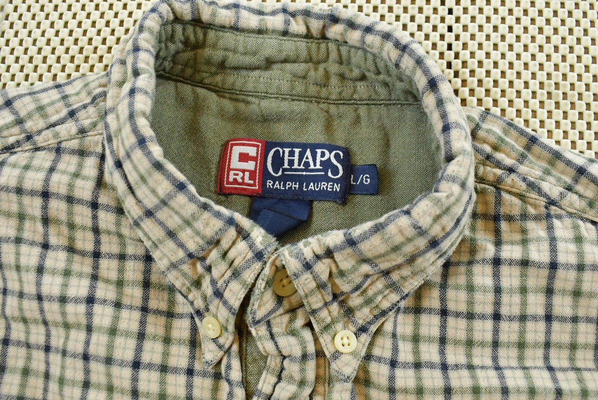 Vintage 1990s Chaps Ralph Lauren Button Up Shirt Men's XL from propervintagecanada